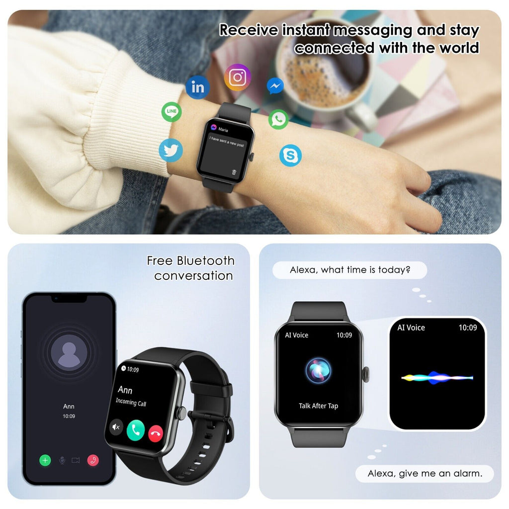 Smart Blackview Smartwatch for Men & Women - Bluetooth Calls & Fitness Tracker for Android