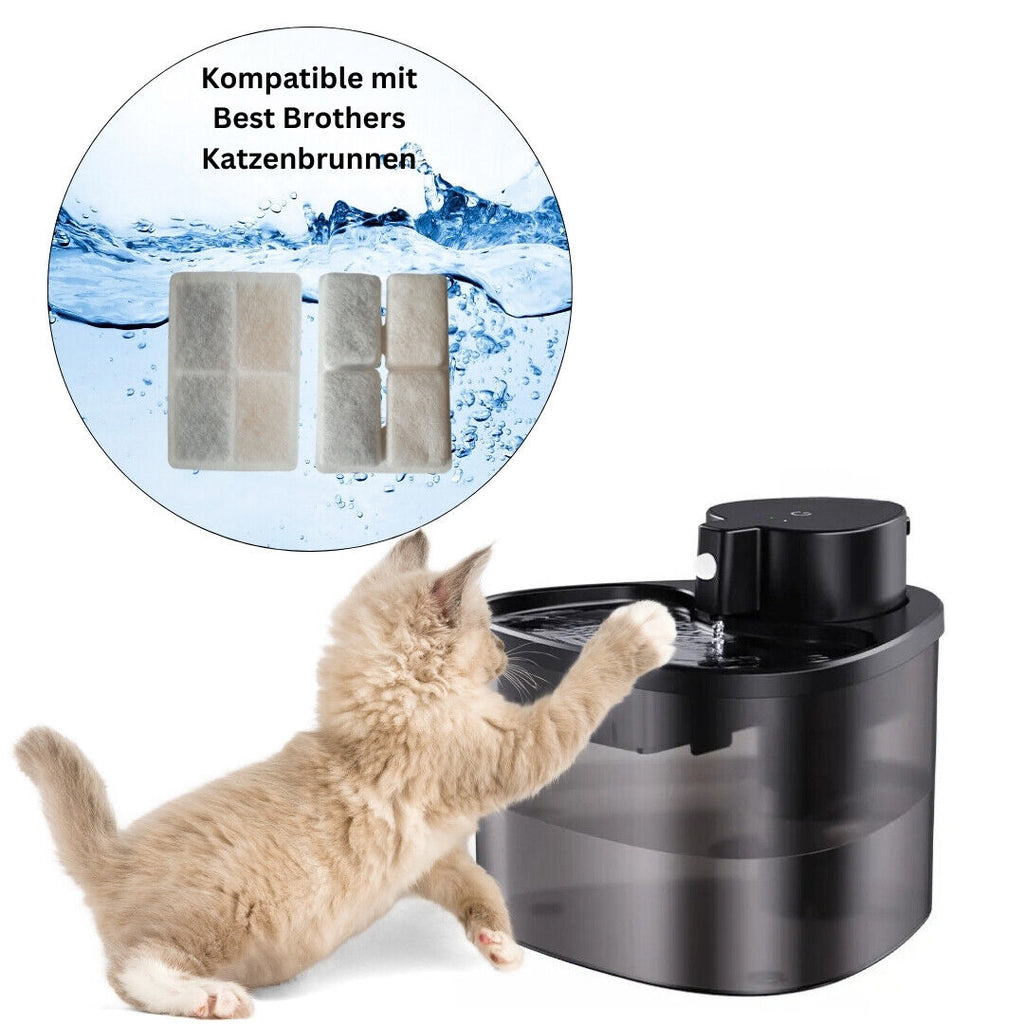 Kabelloser Katzenbrunnen mit Sensor - 2L, Ultra-Leise (30db) für glückliche und gesunde Katzen