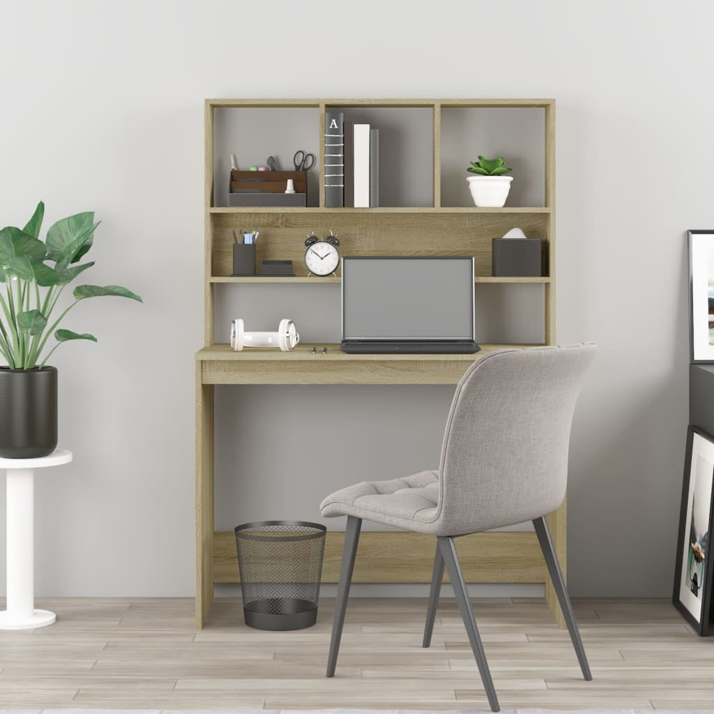 Stylish Wood Desk with Shelf - Versatile Office Computer Table by Vidaxl