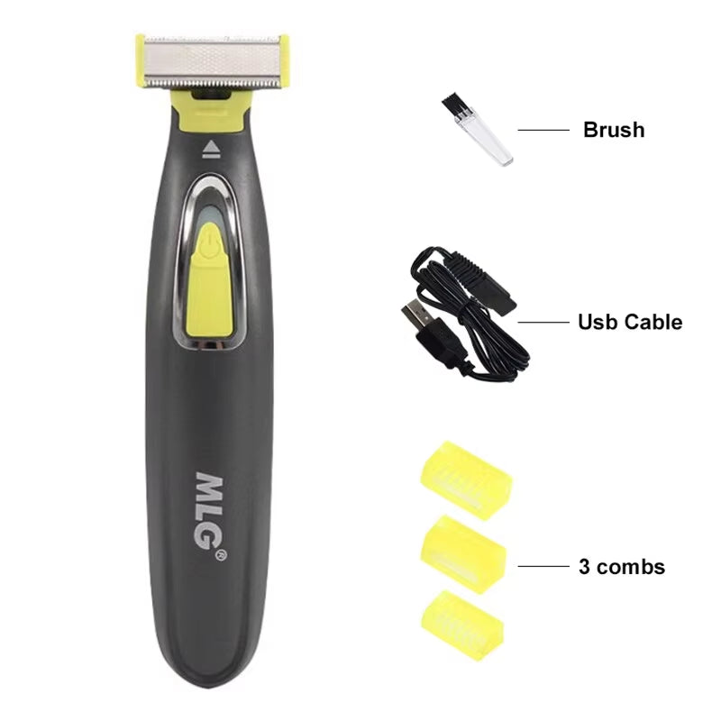 Electric Shaver for Men and Women Portable Full Body Trimmer USB T Shaped Blade Razor for Beard Armpit for Washable