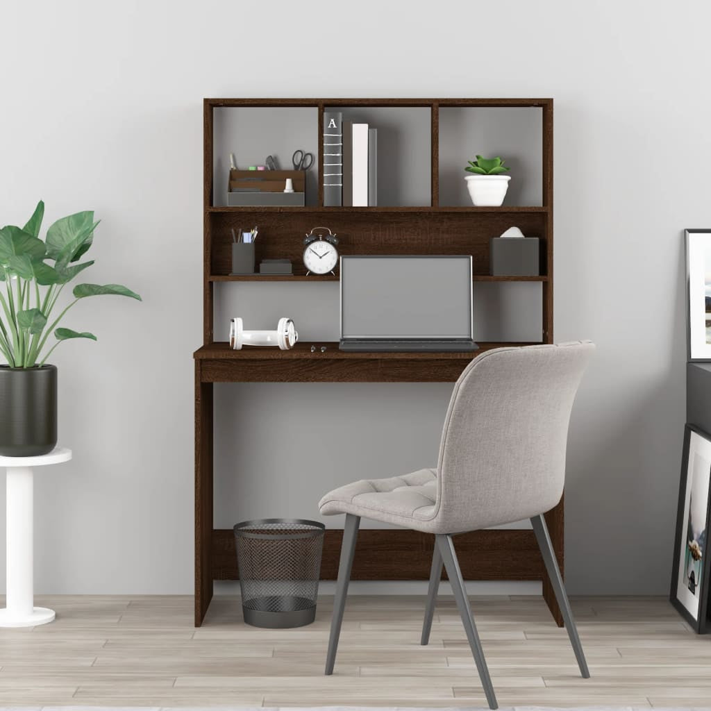Stylish Wood Desk with Shelf - Versatile Office Computer Table by Vidaxl