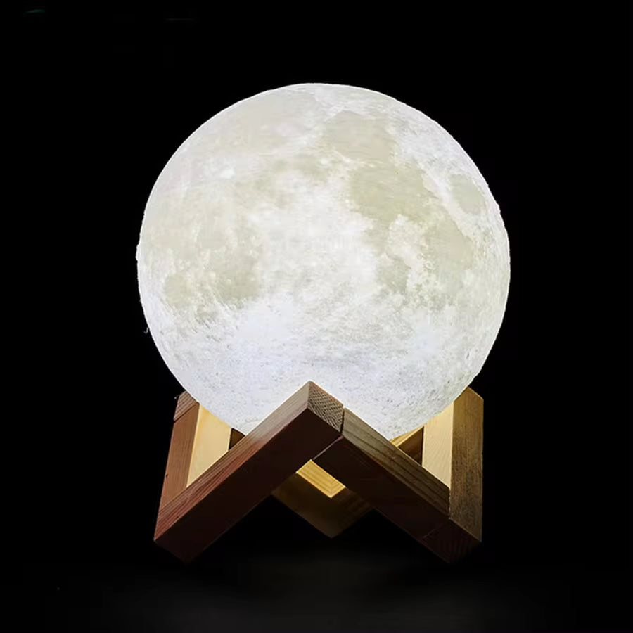 Rechargeable 3D Moon Lamp - Touch Switch LED Night Light for Bedroom Decor & Unique Birthday Gift