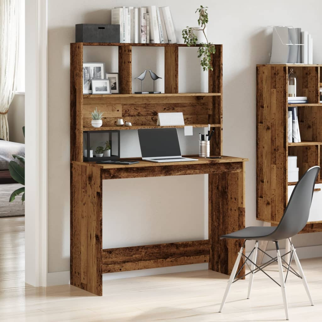 Stylish Wood Desk with Shelf - Versatile Office Computer Table by Vidaxl