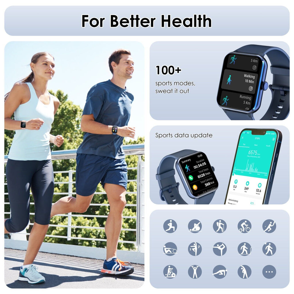 Smart Blackview Smartwatch for Men & Women - Bluetooth Calls & Fitness Tracker for Android