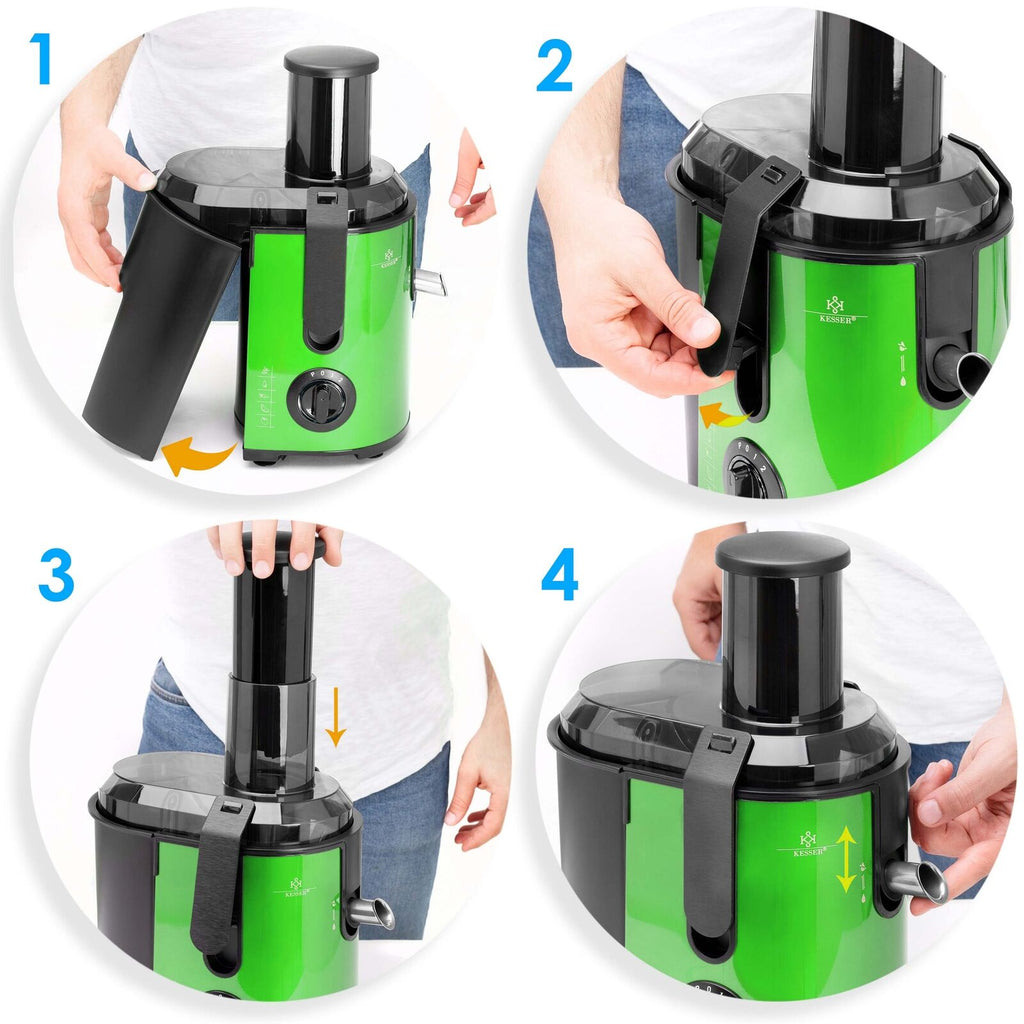 KESSER® 1100W Stainless Steel Fruit Juicer - Powerful 85mm Juice Press for Freshly Squeezed Goodness