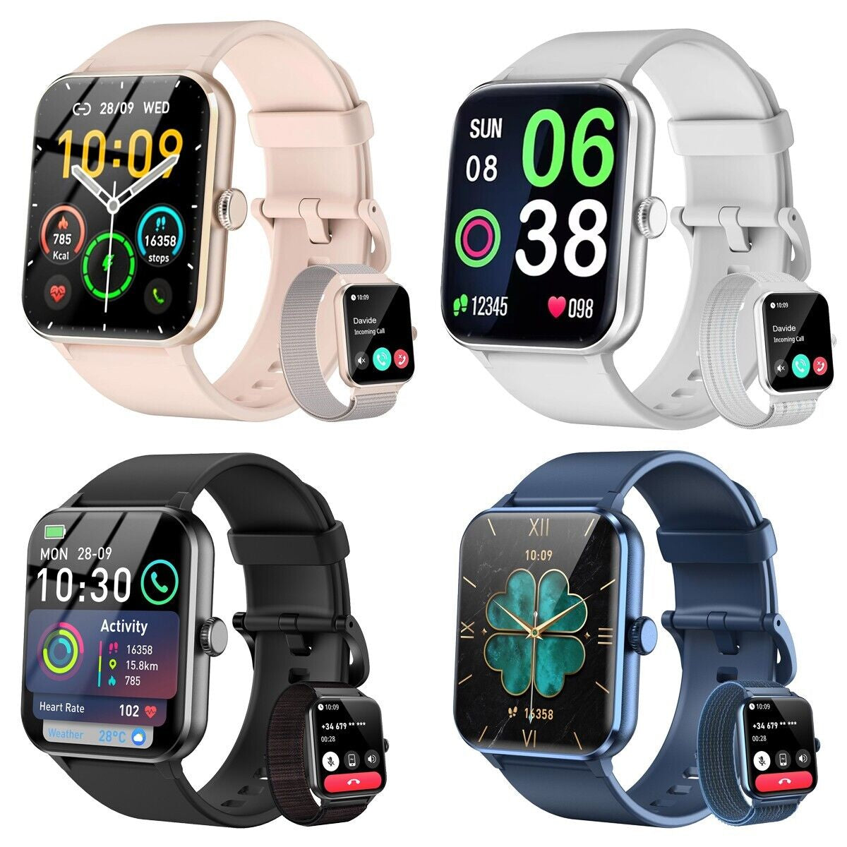 Smart Blackview Smartwatch for Men & Women - Bluetooth Calls & Fitness Tracker for Android