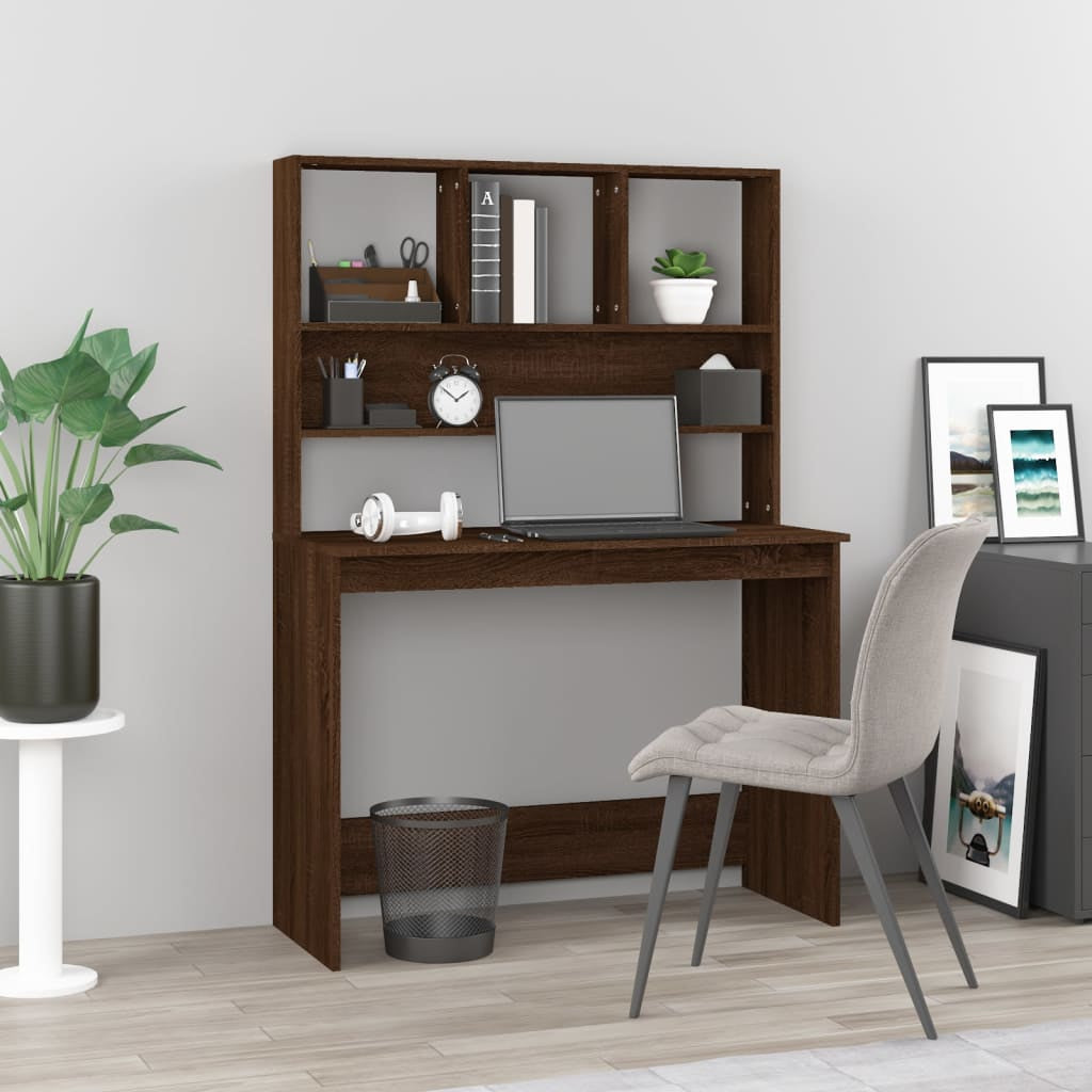 Stylish Wood Desk with Shelf - Versatile Office Computer Table by Vidaxl