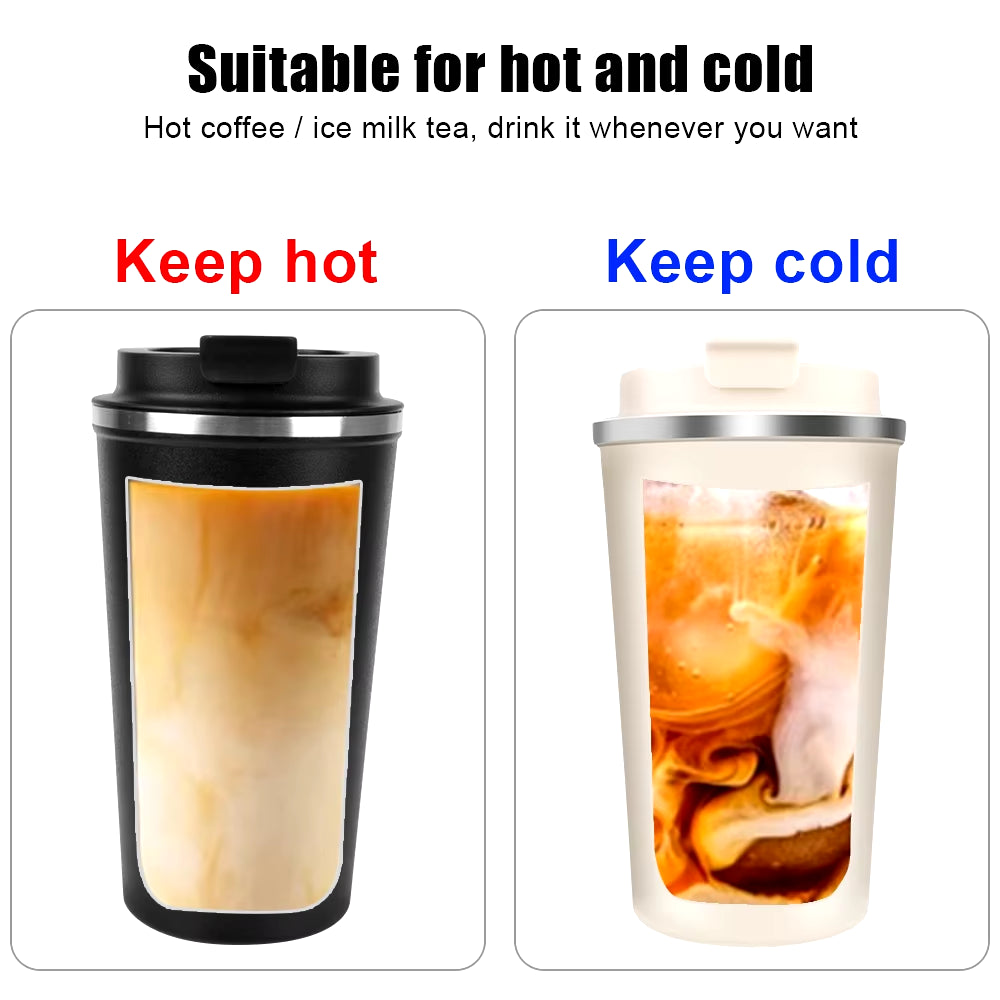 Thermo Cafe Car Thermos Mug for Tea Water Coffee Leak_Proof Travel Thermo Cup Coffee Mug 380/510ML Double Stainless Steel