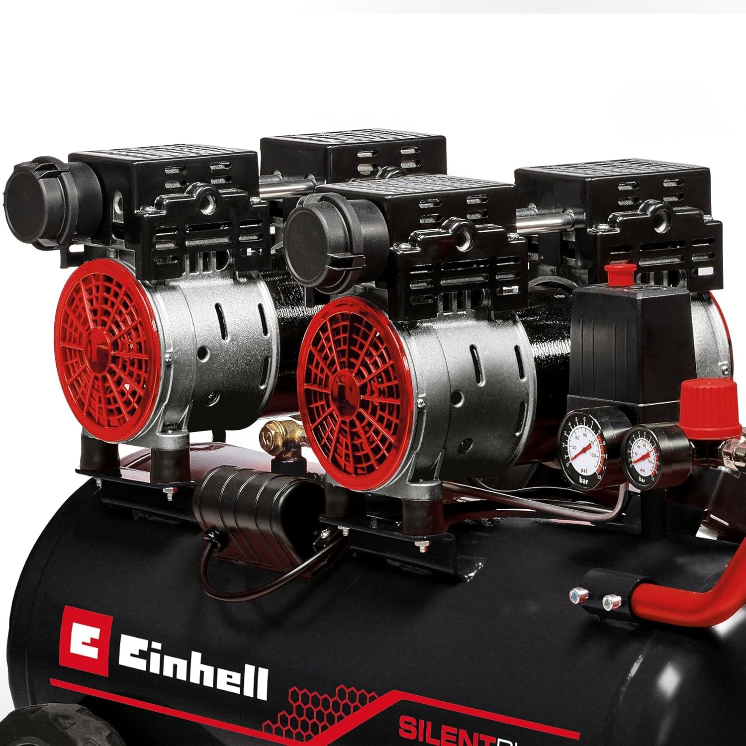 Einhell TE-AC 270/50 Silent Plus Air Compressor - 1500W, 8 Bar Max Pressure, 50L Tank, 270 L/min Flow, Oil-Free, Quiet Operation