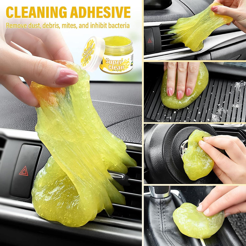 AOKITO 20-Piece Auto Cleaning Kit - Complete Car Care Set for Interior & Exterior with Brushes, Polishing Sponges, Cleaning Gel & Convenient Carrying Case