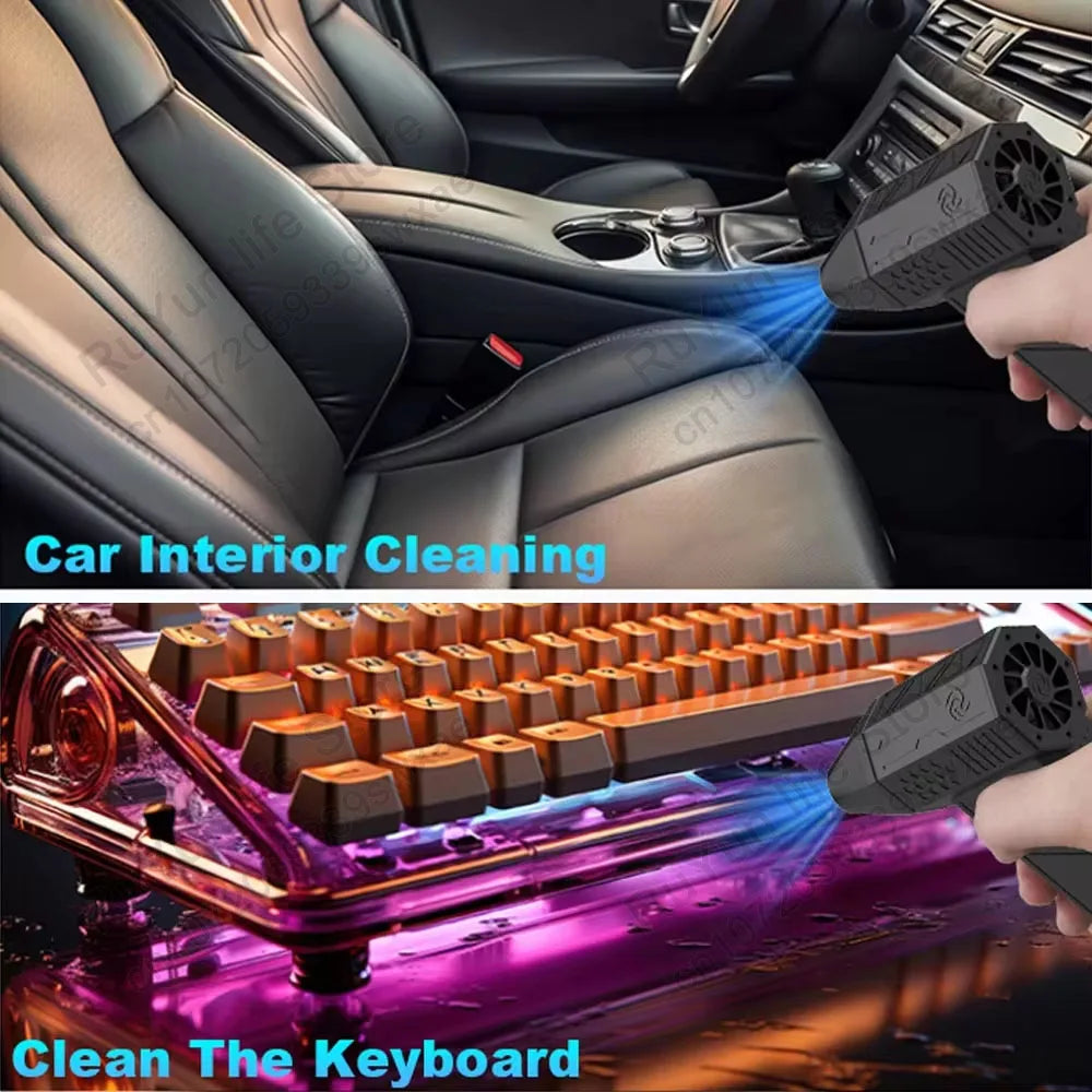 Mini Turbo Jet Fan Electric Air Duster - High-Speed 130,000 RPM with Adjustable 1&3 Gear Speeds - Perfect for Car and Computer Cleaning