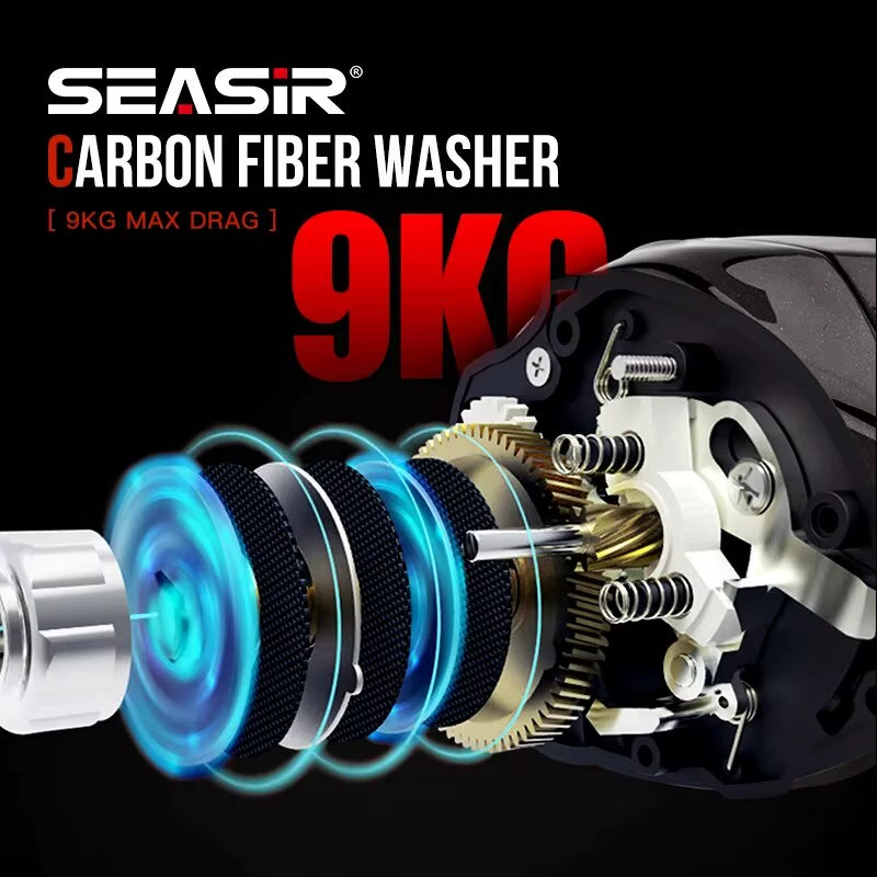 SEASIR Cast X2 Baitcasting Reel with 7.3:1 Gear Ratio, Hybrid Ceramic Bearings, Carbon Fiber Washers, and Dual Bearing System N52 Brake