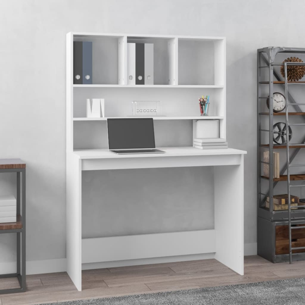Stylish Wood Desk with Shelf - Versatile Office Computer Table by Vidaxl