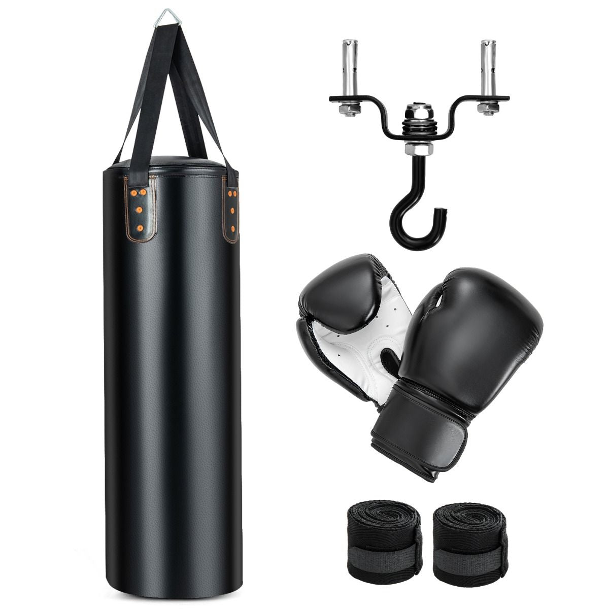 Hochwertiger 4-in-1 Boxsack für Erwachsene mit 12oz Boxhandschuhen – Hängendes Modell