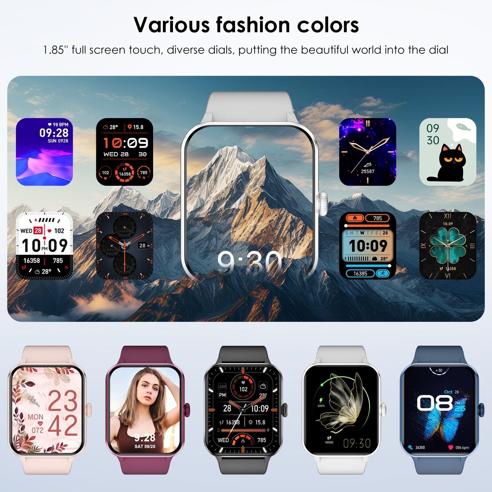 Smart Blackview Smartwatch for Men & Women - Bluetooth Calls & Fitness Tracker for Android