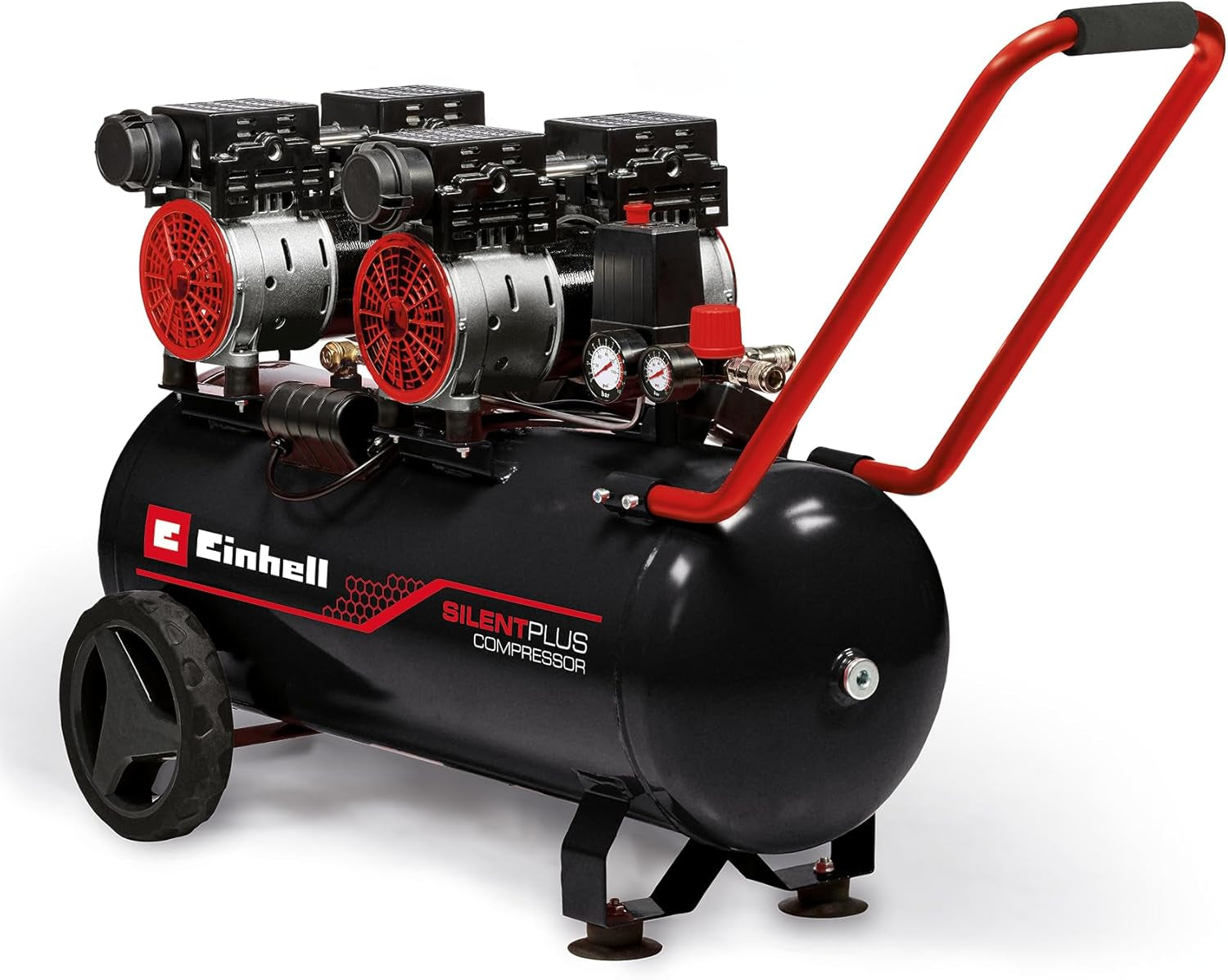 Einhell TE-AC 270/50 Silent Plus Air Compressor - 1500W, 8 Bar Max Pressure, 50L Tank, 270 L/min Flow, Oil-Free, Quiet Operation