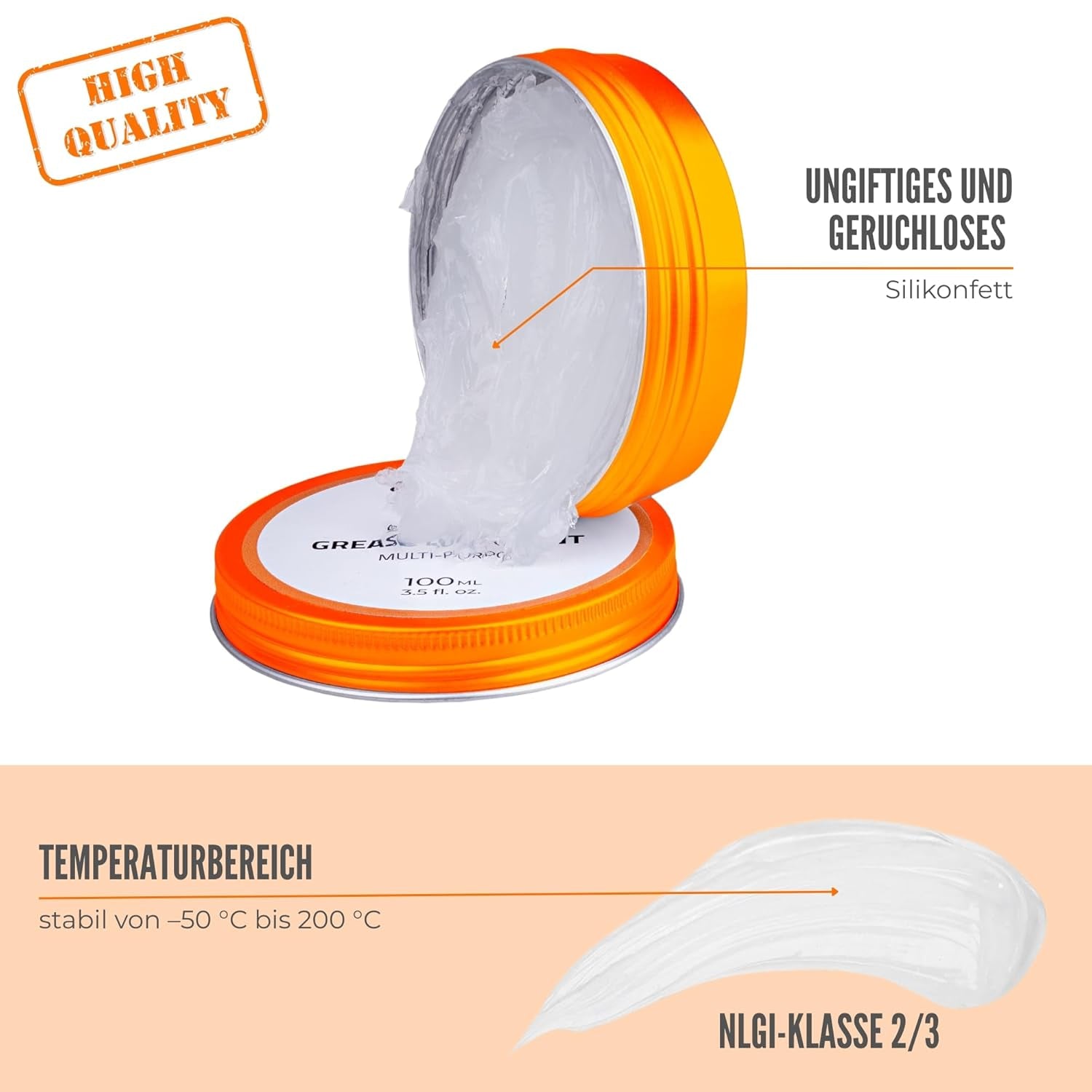 Prounol 100% Silikonfett - Wasserfestes HT Gummifett für Kunststoff- & Gummipflege (100ml)