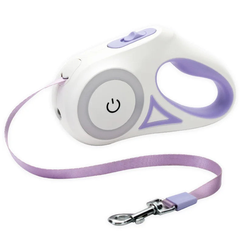 Premium Automatic Extending LED Dog Leash - Durable Nylon Walking Rope for Pets