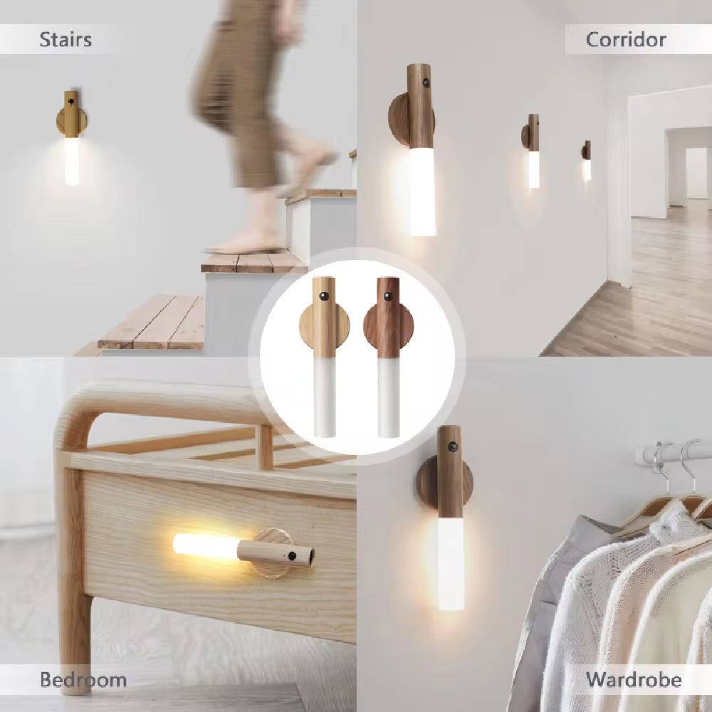 Versatile LED USB Magnetic Night Light for Home - Perfect for Kitchen, Cabinets, Closets, Staircases & Bedrooms