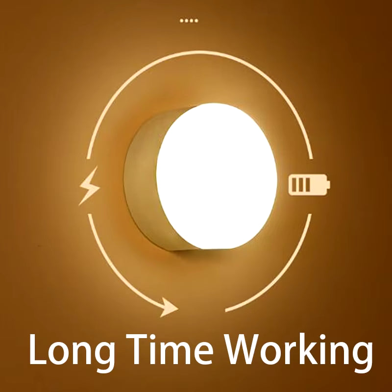 Smart LED Night Lamp with Body Sensor - USB Rechargeable, Wireless & Magnetic Suction for Emergency Lighting