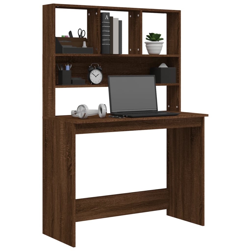 Stylish Wood Desk with Shelf - Versatile Office Computer Table by Vidaxl