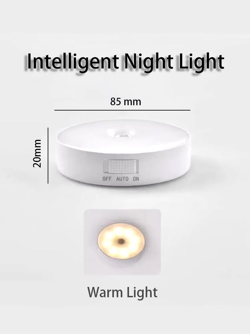 Smart LED Night Lamp with Body Sensor - USB Rechargeable, Wireless & Magnetic Suction for Emergency Lighting