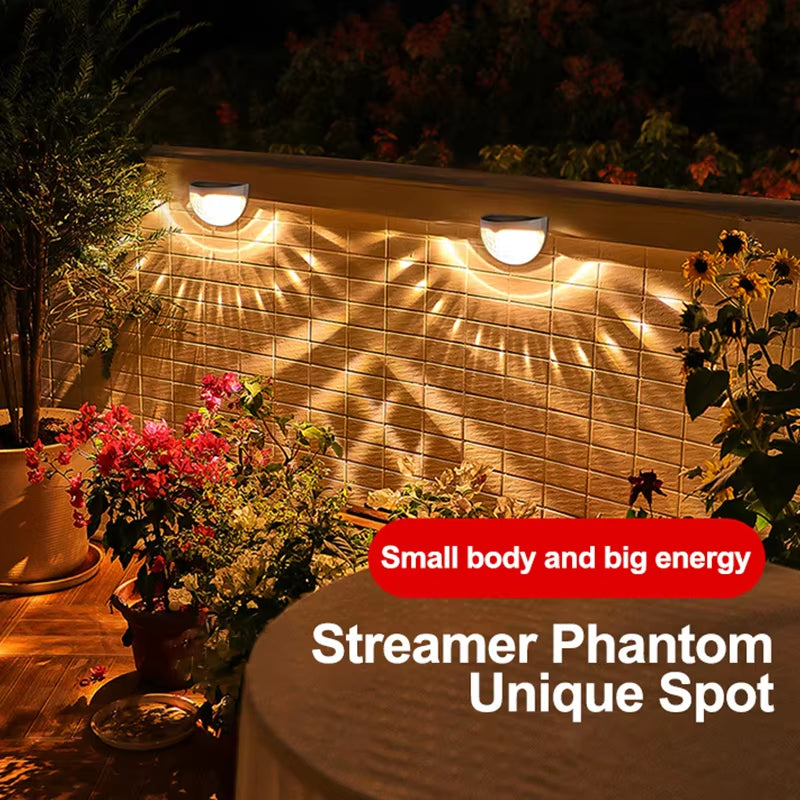 Solar LED Outdoor Wall Lights with Motion Sensor - Waterproof Semicircle Garden and Fence Decorative Lamps