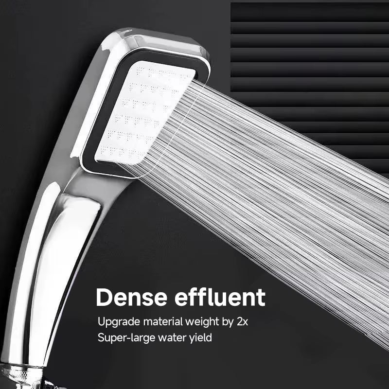 Revamp Your Shower Experience: 300 Holes Pressurized Rainfall Showerhead - Water-Saving Handheld Square Design