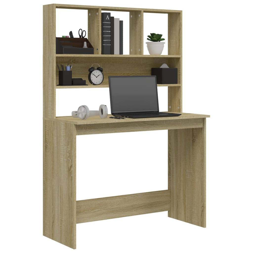 Stylish Wood Desk with Shelf - Versatile Office Computer Table by Vidaxl