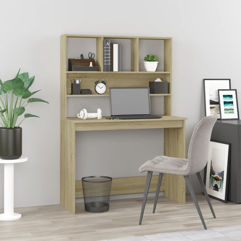 Stylish Wood Desk with Shelf - Versatile Office Computer Table by Vidaxl