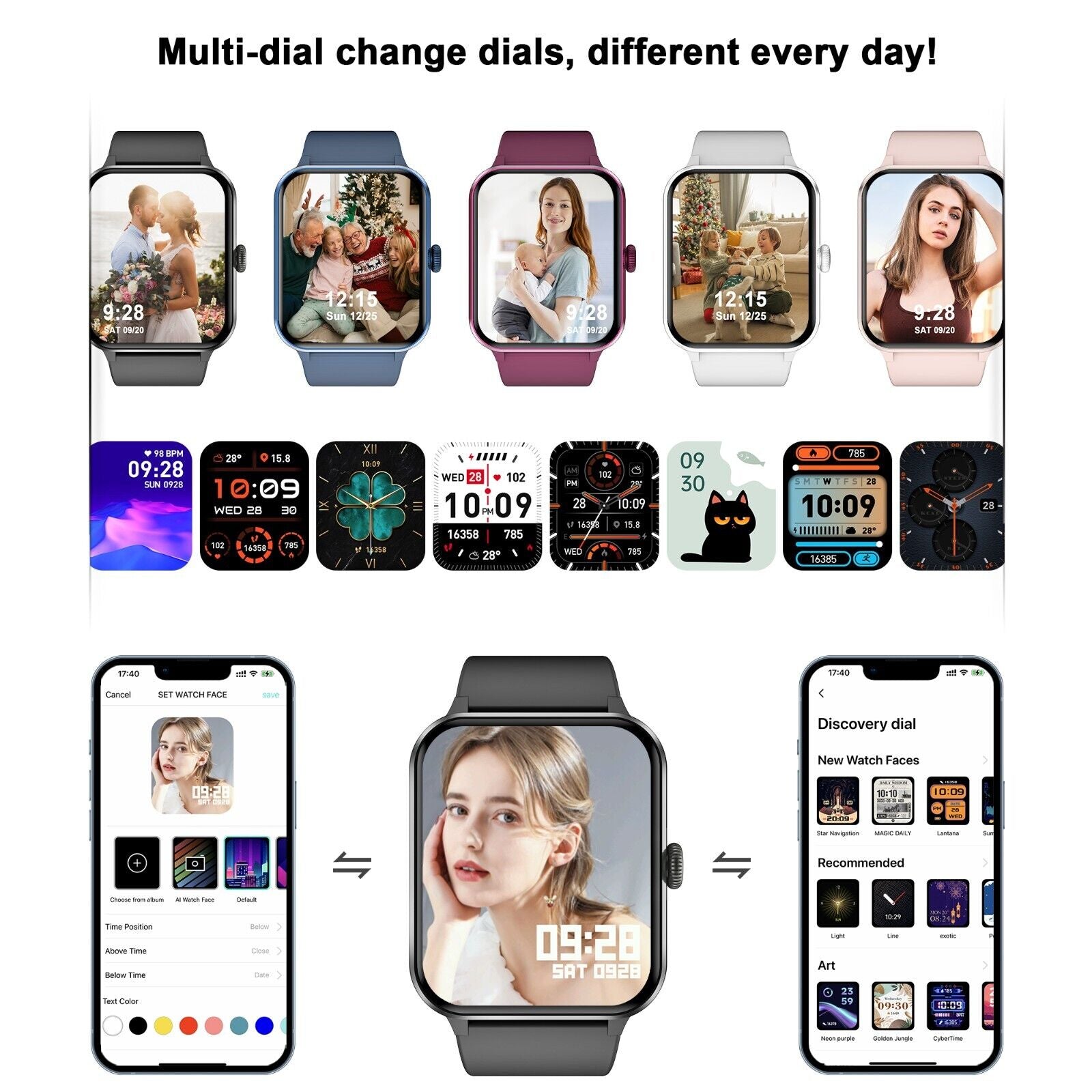 Smart Blackview Smartwatch for Men & Women - Bluetooth Calls & Fitness Tracker for Android