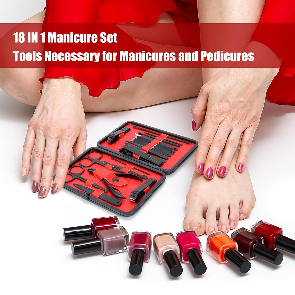 Professionelles Edelstahl Maniküre- und Pediküre-Set mit eingewachsenem Zehennagelknipser und dicker Nagelschere