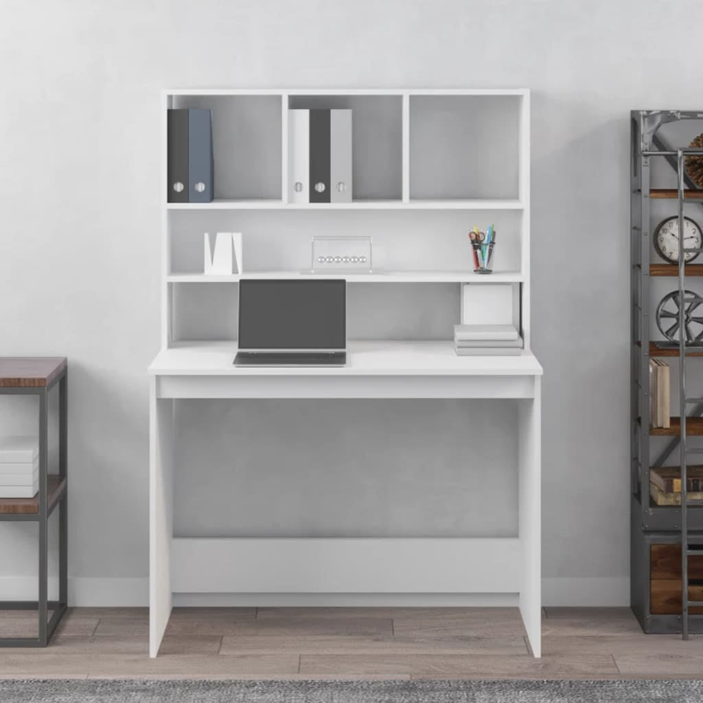 Stylish Wood Desk with Shelf - Versatile Office Computer Table by Vidaxl