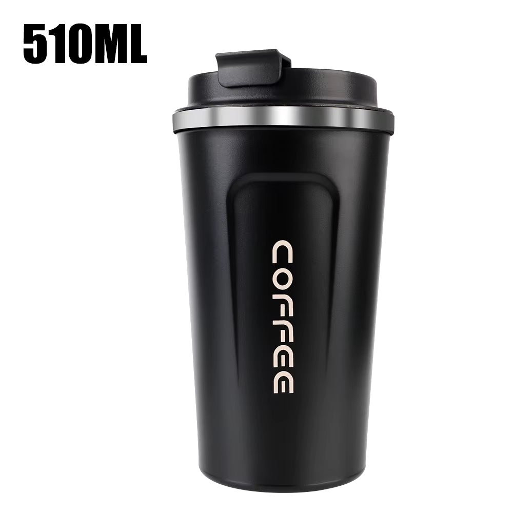 Thermo Cafe Car Thermos Mug for Tea Water Coffee Leak_Proof Travel Thermo Cup Coffee Mug 380/510ML Double Stainless Steel