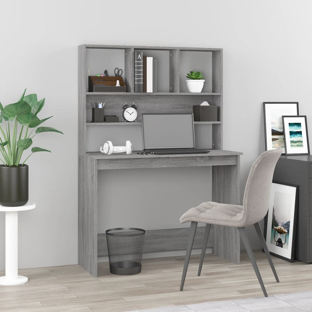 Stylish Wood Desk with Shelf - Versatile Office Computer Table by Vidaxl
