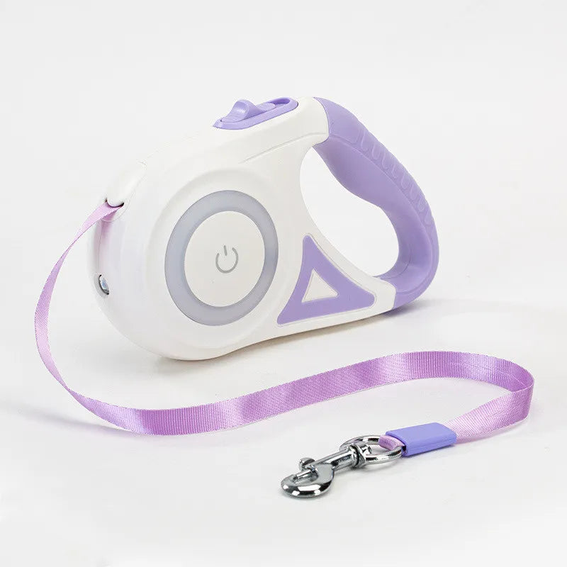 Premium Automatic Extending LED Dog Leash - Durable Nylon Walking Rope for Pets
