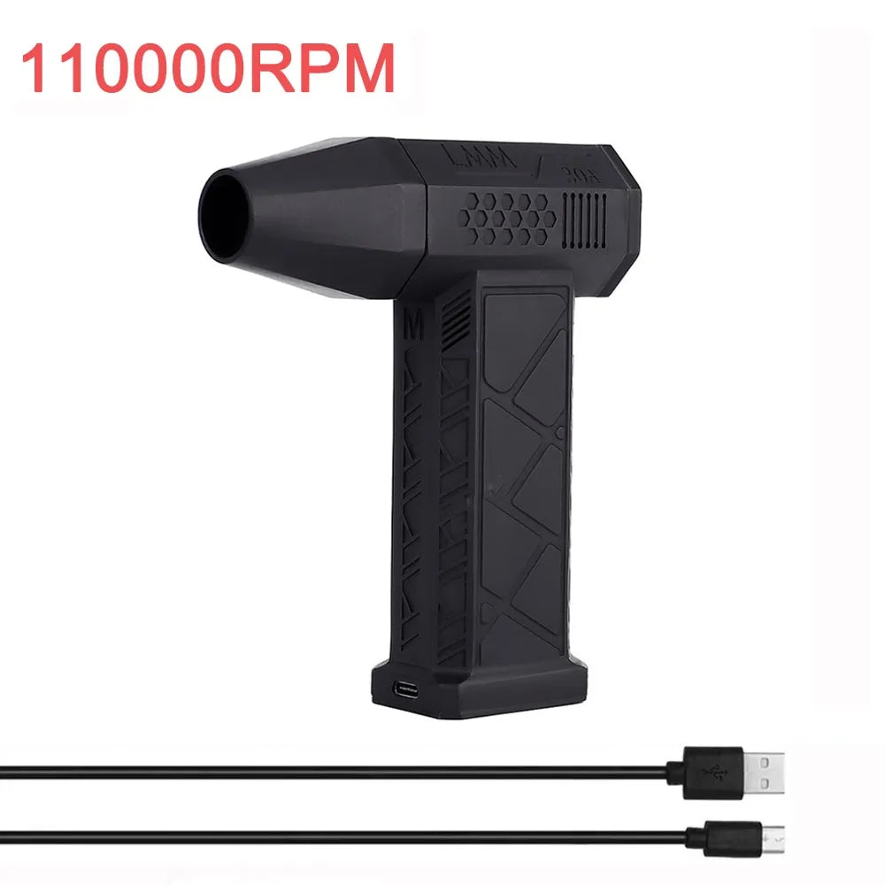 Mini Turbo Jet Fan Electric Air Duster - High-Speed 130,000 RPM with Adjustable 1&3 Gear Speeds - Perfect for Car and Computer Cleaning